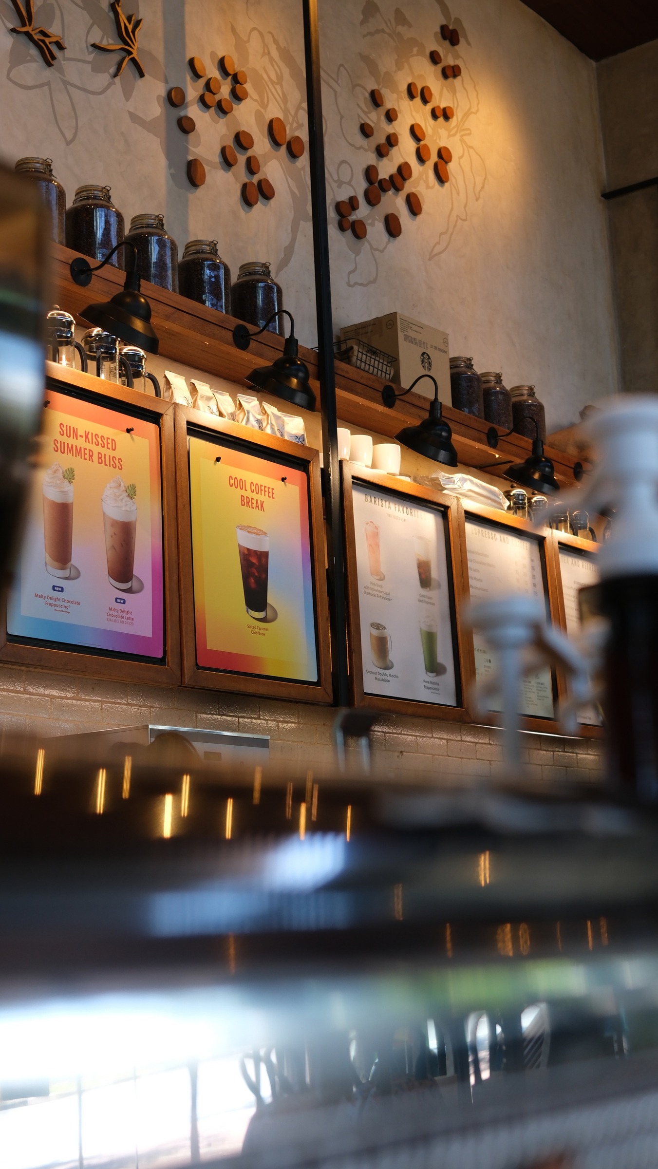 Starbucks menu boards