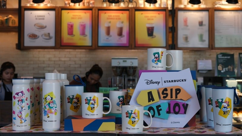 Starbucks product displays